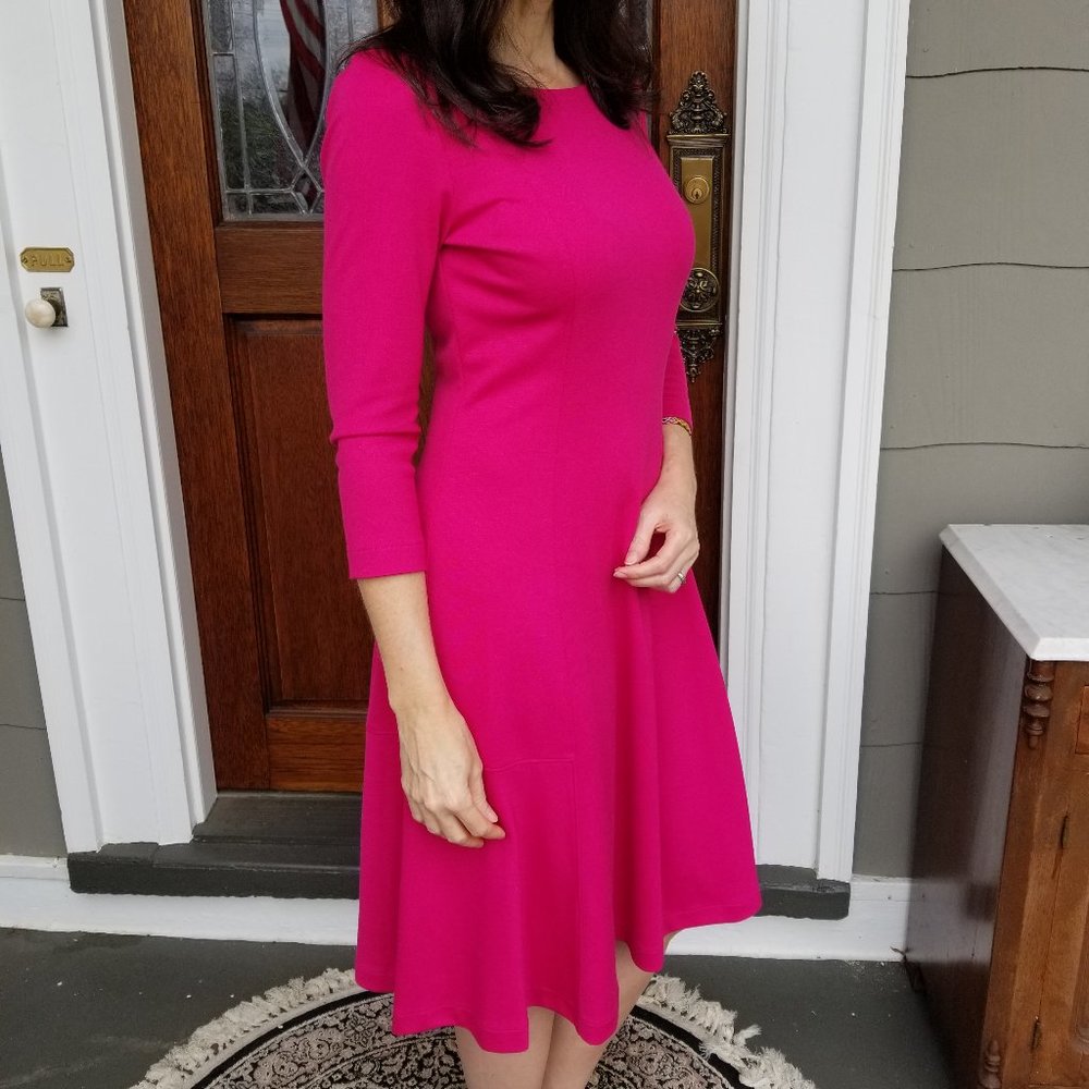 Lands End NWT fushia midi dress XS